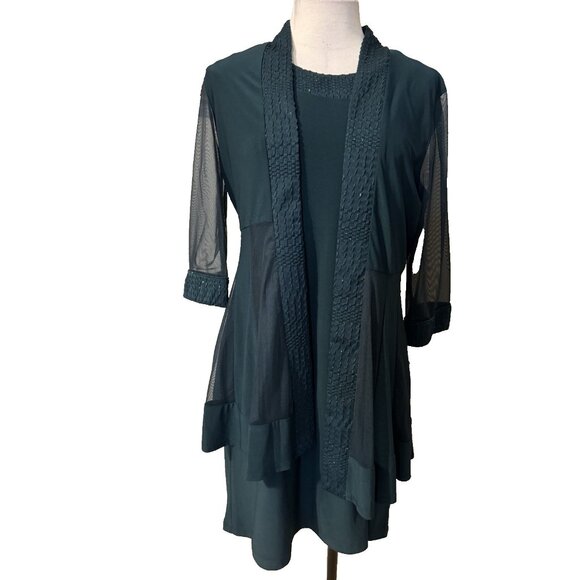R & M Richards Jacket Dress 10P Pine Green Wedding Party Cruise NEW - Picture 2 of 16
